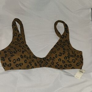 Aerie Brown and Black Leopard Print Bra